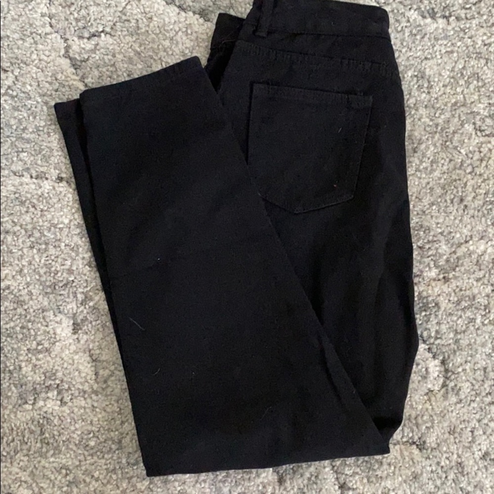 Solid black high waisted jeans